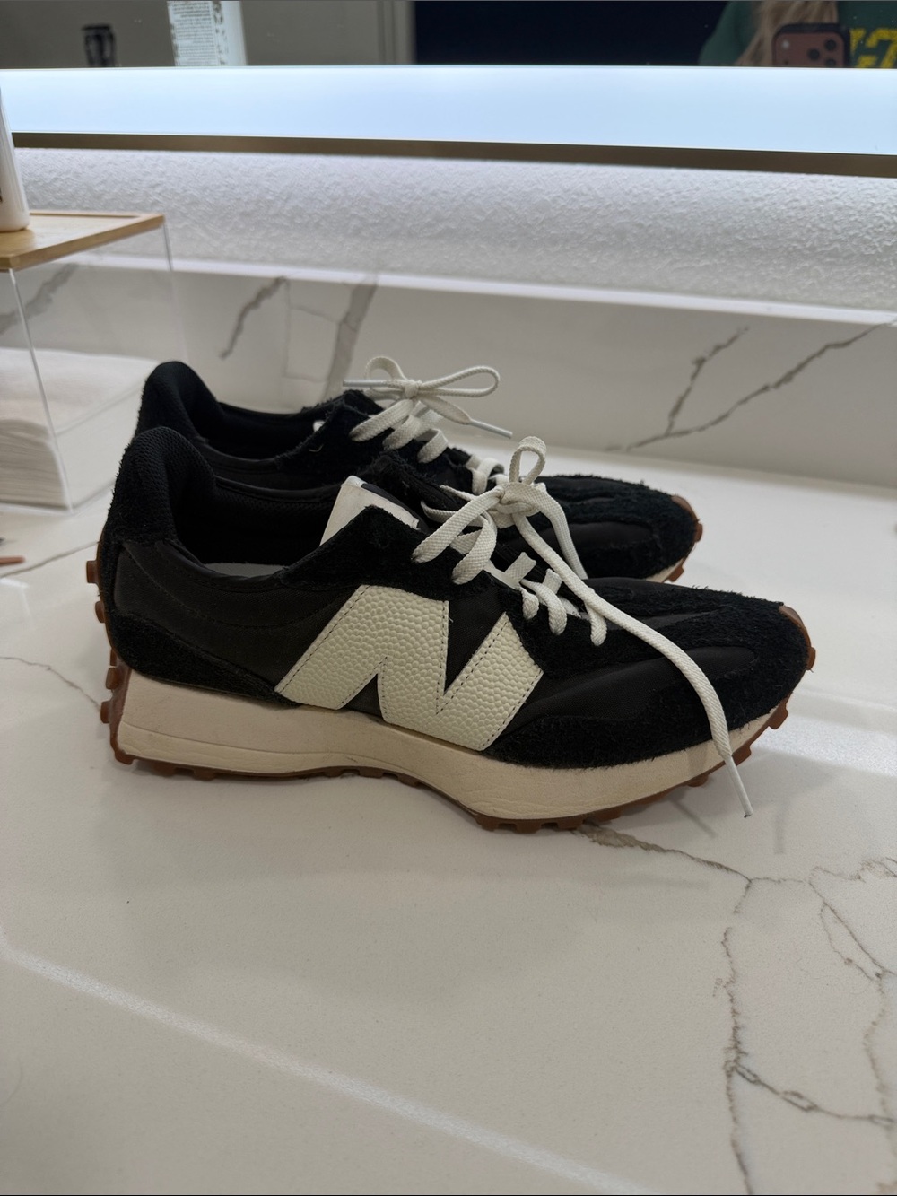 New Balance Black and White Retro Runner Sneaker